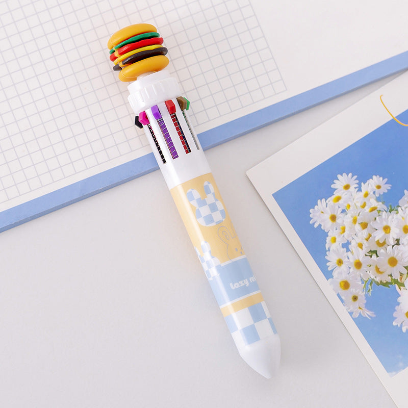 Wholesale Plastic Ten-color French Fries Hamburger Ballpoint Pen